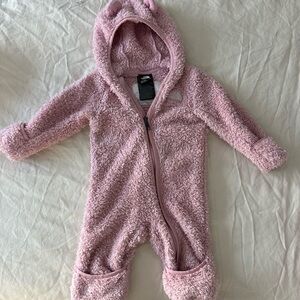North Fave Pink Fleece Baby One Piece